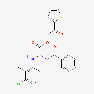 2-Oxo-2-(thiophen-2-yl)ethyl 2-[(3-chloro-2-methylphenyl)amino]-4-oxo-4-phenylbutanoate