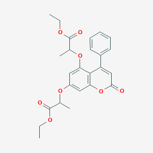 Ethyl 2-[5-(1-ethoxy-1-oxopropan-2-yl)oxy-2-oxo-4-phenylchromen-7-yl]oxypropanoate