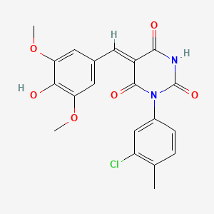 (5Z)-1-(3-chloro-4-methylphenyl)-5-(4-hydroxy-3,5-dimethoxybenzylidene)pyrimidine-2,4,6(1H,3H,5H)-trione