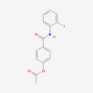 molecular formula C15H12INO3 B403149 4-[(2-Iodoanilino)carbonyl]phenyl acetate 