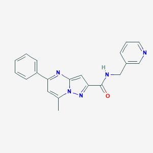 molecular formula C20H17N5O B403150 7-methyl-5-phenyl-N-(pyridin-3-ylmethyl)pyrazolo[1,5-a]pyrimidine-2-carboxamide 