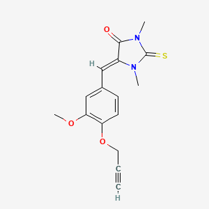 molecular formula C16H16N2O3S B4031525 5-[3-methoxy-4-(2-propyn-1-yloxy)benzylidene]-1,3-dimethyl-2-thioxo-4-imidazolidinone 