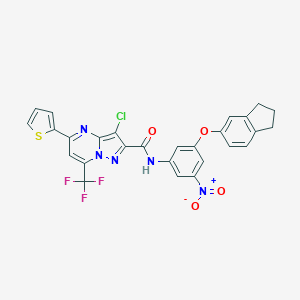 3-chloro-N-{3-(2,3-dihydro-1H-inden-5-yloxy)-5-nitrophenyl}-5-(2-thienyl)-7-(trifluoromethyl)pyrazolo[1,5-a]pyrimidine-2-carboxamide