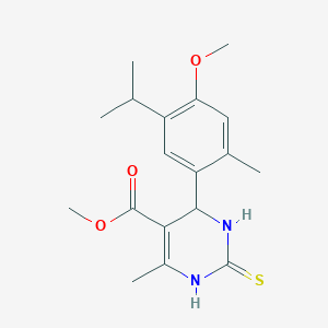 methyl 4-(4-methoxy-2-methyl-5-propan-2-ylphenyl)-6-methyl-2-sulfanylidene-3,4-dihydro-1H-pyrimidine-5-carboxylate