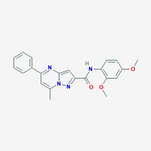 molecular formula C22H20N4O3 B403157 N-(2,4-dimethoxyphenyl)-7-methyl-5-phenylpyrazolo[1,5-a]pyrimidine-2-carboxamide 