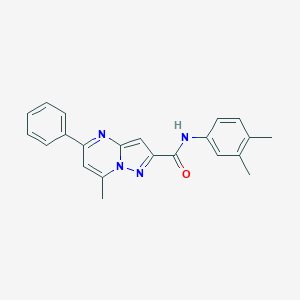 molecular formula C22H20N4O B403158 N-(3,4-dimethylphenyl)-7-methyl-5-phenylpyrazolo[1,5-a]pyrimidine-2-carboxamide 