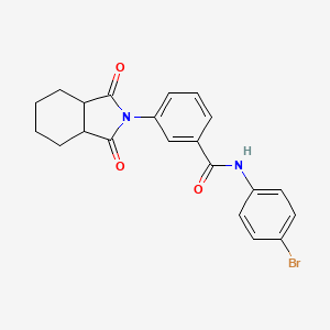 molecular formula C21H19BrN2O3 B4031589 N-(4-bromophenyl)-3-(1,3-dioxooctahydro-2H-isoindol-2-yl)benzamide 