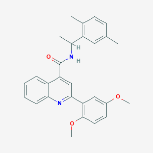 2-(2,5-dimethoxyphenyl)-N-[1-(2,5-dimethylphenyl)ethyl]quinoline-4-carboxamide