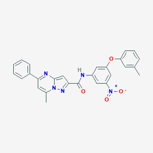 molecular formula C27H21N5O4 B403162 7-methyl-N-[3-(3-methylphenoxy)-5-nitrophenyl]-5-phenylpyrazolo[1,5-a]pyrimidine-2-carboxamide 