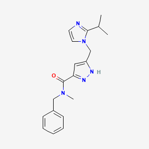 N-benzyl-N-methyl-5-[(2-propan-2-ylimidazol-1-yl)methyl]-1H-pyrazole-3-carboxamide