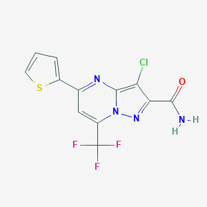 3-Chloro-5-(2-thienyl)-7-(trifluoromethyl)pyrazolo[1,5-a]pyrimidine-2-carboxamide