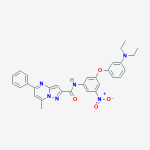 N-{3-[3-(diethylamino)phenoxy]-5-nitrophenyl}-7-methyl-5-phenylpyrazolo[1,5-a]pyrimidine-2-carboxamide