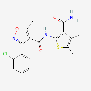 N-(3-carbamoyl-4,5-dimethylthiophen-2-yl)-3-(2-chlorophenyl)-5-methyl-1,2-oxazole-4-carboxamide