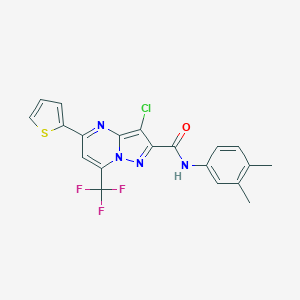 3-chloro-N-(3,4-dimethylphenyl)-5-(2-thienyl)-7-(trifluoromethyl)pyrazolo[1,5-a]pyrimidine-2-carboxamide