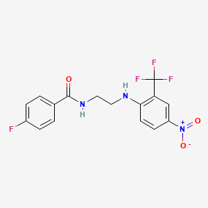 4-fluoro-N-(2-{[4-nitro-2-(trifluoromethyl)phenyl]amino}ethyl)benzamide