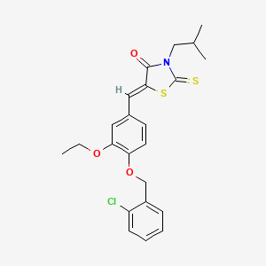 molecular formula C23H24ClNO3S2 B4031772 5-{4-[(2-chlorobenzyl)oxy]-3-ethoxybenzylidene}-3-isobutyl-2-thioxo-1,3-thiazolidin-4-one 