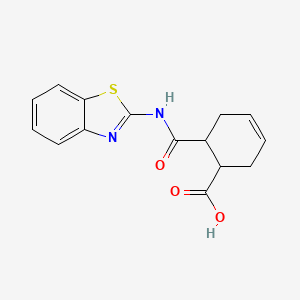 molecular formula C15H14N2O3S B4031812 6-[(1,3-benzothiazol-2-ylamino)carbonyl]-3-cyclohexene-1-carboxylic acid 