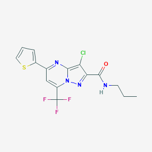 molecular formula C15H12ClF3N4OS B403184 3-chloro-N-propyl-5-(2-thienyl)-7-(trifluoromethyl)pyrazolo[1,5-a]pyrimidine-2-carboxamide 