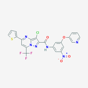 3-CHLORO-N-[3-NITRO-5-(PYRIDIN-3-YLOXY)PHENYL]-5-(THIOPHEN-2-YL)-7-(TRIFLUOROMETHYL)PYRAZOLO[1,5-A]PYRIMIDINE-2-CARBOXAMIDE