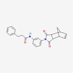 N-[3-(1,3-dioxo-1,3,3a,4,7,7a-hexahydro-2H-4,7-methanoisoindol-2-yl)phenyl]-3-phenylpropanamide