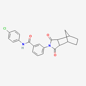 molecular formula C22H19ClN2O3 B4031921 N-(4-chlorophenyl)-3-(3,5-dioxo-4-azatricyclo[5.2.1.0~2,6~]dec-4-yl)benzamide 