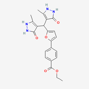 ethyl 4-{5-[bis(5-hydroxy-3-methyl-1H-pyrazol-4-yl)methyl]furan-2-yl}benzoate