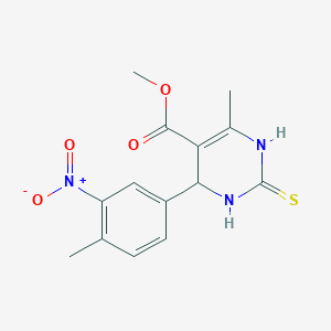 methyl 6-methyl-4-(4-methyl-3-nitrophenyl)-2-sulfanylidene-3,4-dihydro-1H-pyrimidine-5-carboxylate