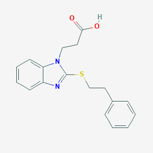 molecular formula C18H18N2O2S B403197 3-(2-Phenethylsulfanyl-benzoimidazol-1-yl)-propionic acid 