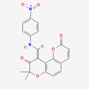 8,8-dimethyl-10-{[(4-nitrophenyl)amino]methylene}-2H,8H-pyrano[2,3-f]chromene-2,9(10H)-dione