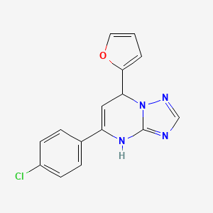 5-(4-CHLOROPHENYL)-7-(FURAN-2-YL)-4H,7H-[1,2,4]TRIAZOLO[1,5-A]PYRIMIDINE