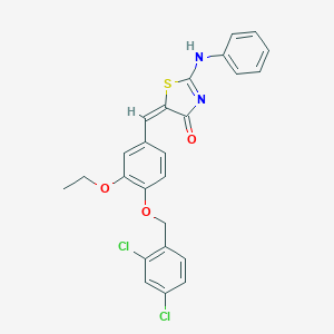 (5E)-2-anilino-5-[[4-[(2,4-dichlorophenyl)methoxy]-3-ethoxyphenyl]methylidene]-1,3-thiazol-4-one