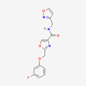 molecular formula C15H12FN3O4 B4032015 2-[(3-fluorophenoxy)methyl]-N-(3-isoxazolylmethyl)-1,3-oxazole-4-carboxamide 