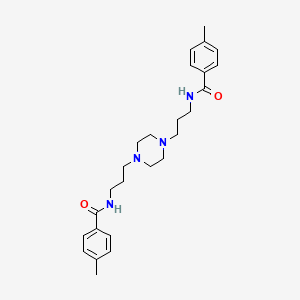 molecular formula C26H36N4O2 B4032026 4-METHYL-N-[3-(4-{3-[(4-METHYLPHENYL)FORMAMIDO]PROPYL}PIPERAZIN-1-YL)PROPYL]BENZAMIDE 