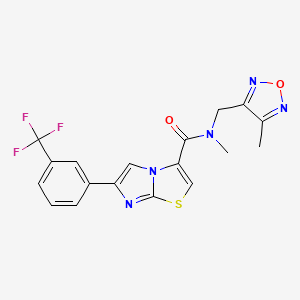 N-methyl-N-[(4-methyl-1,2,5-oxadiazol-3-yl)methyl]-6-[3-(trifluoromethyl)phenyl]imidazo[2,1-b][1,3]thiazole-3-carboxamide