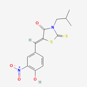 molecular formula C14H14N2O4S2 B4032076 5-(4-hydroxy-3-nitrobenzylidene)-3-isobutyl-2-thioxo-1,3-thiazolidin-4-one 