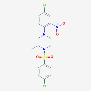 4-(4-chloro-2-nitrophenyl)-1-[(4-chlorophenyl)sulfonyl]-2-methylpiperazine