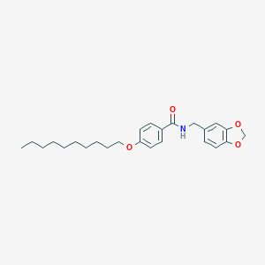 molecular formula C25H33NO4 B403209 N-(1,3-benzodioxol-5-ylmethyl)-4-(decyloxy)benzamide 