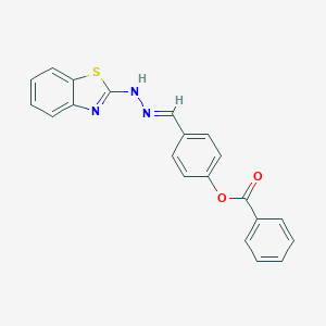 molecular formula C21H15N3O2S B403211 4-[2-(1,3-Benzothiazol-2-yl)carbohydrazonoyl]phenyl benzoate 