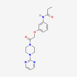 molecular formula C19H23N5O3 B4032113 N-{3-[2-oxo-2-(4-pyrimidin-2-ylpiperazin-1-yl)ethoxy]phenyl}propanamide 