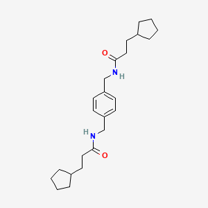 3-CYCLOPENTYL-N-({4-[(3-CYCLOPENTYLPROPANAMIDO)METHYL]PHENYL}METHYL)PROPANAMIDE