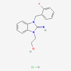 2-[3-[(2-fluorophenyl)methyl]-2-iminobenzimidazol-1-yl]ethanol;hydrochloride