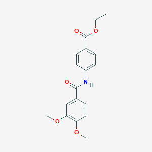 molecular formula C18H19NO5 B403228 Ethyl 4-[(3,4-dimethoxybenzoyl)amino]benzoate 