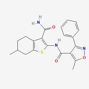 N-(3-carbamoyl-6-methyl-4,5,6,7-tetrahydro-1-benzothiophen-2-yl)-5-methyl-3-phenyl-1,2-oxazole-4-carboxamide