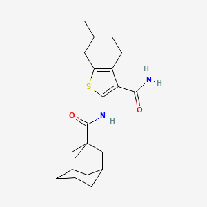 6-Methyl-2-[(tricyclo[3.3.1.1~3,7~]dec-1-ylcarbonyl)amino]-4,5,6,7-tetrahydro-1-benzothiophene-3-carboxamide