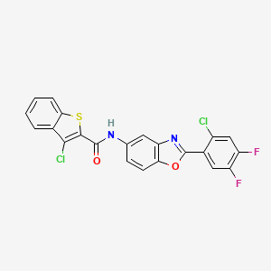 3-chloro-N-[2-(2-chloro-4,5-difluorophenyl)-1,3-benzoxazol-5-yl]-1-benzothiophene-2-carboxamide