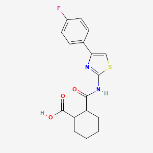 molecular formula C17H17FN2O3S B4032340 2-{[4-(4-Fluorophenyl)-1,3-thiazol-2-yl]carbamoyl}cyclohexanecarboxylic acid 