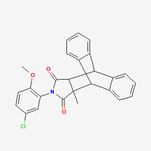 molecular formula C26H20ClNO3 B4032361 17-(5-Chloro-2-methoxyphenyl)-15-methyl-17-azapentacyclo[6.6.5.0~2,7~.0~9,14~.0~15,19~]nonadeca-2,4,6,9,11,13-hexaene-16,18-dione (non-preferred name) 