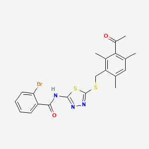 N-(5-{[(3-ACETYL-2,4,6-TRIMETHYLPHENYL)METHYL]SULFANYL}-1,3,4-THIADIAZOL-2-YL)-2-BROMOBENZAMIDE