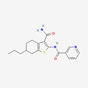 N-(3-carbamoyl-6-propyl-4,5,6,7-tetrahydro-1-benzothiophen-2-yl)pyridine-3-carboxamide