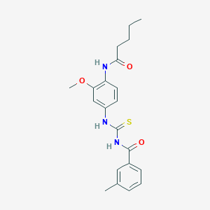 N-({[3-methoxy-4-(pentanoylamino)phenyl]amino}carbonothioyl)-3-methylbenzamide